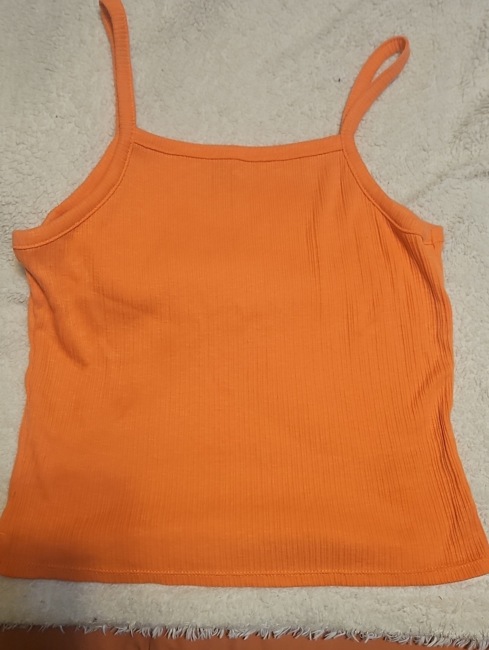 Youth Orange Ribbed Camisole Tank Top